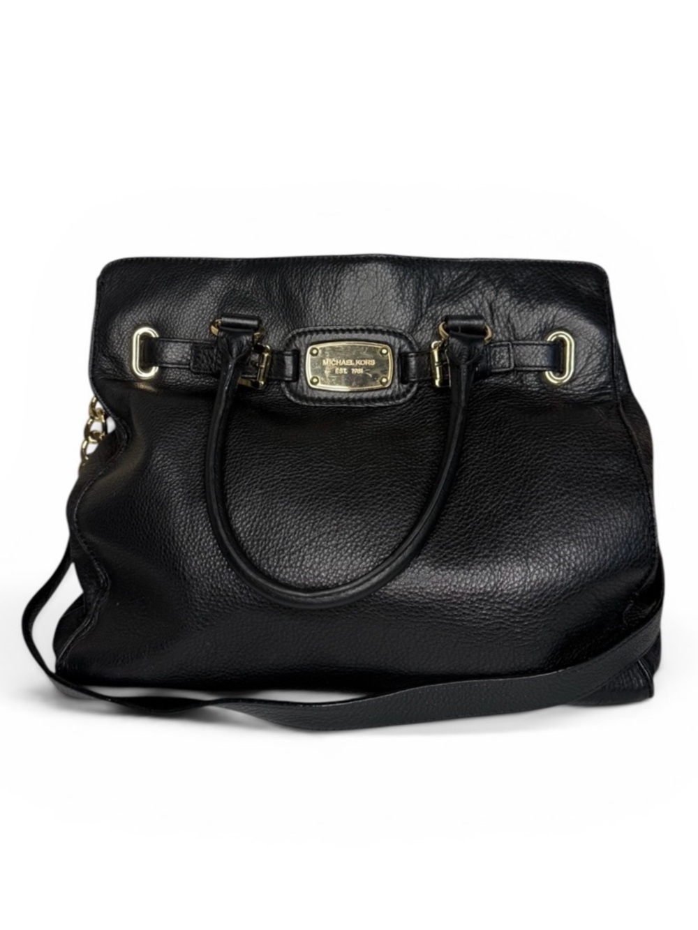 Michael Kors Black Pebbled Leather Satchel / Shoulder Bag